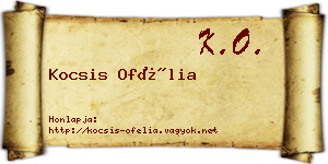 Kocsis Ofélia névjegykártya